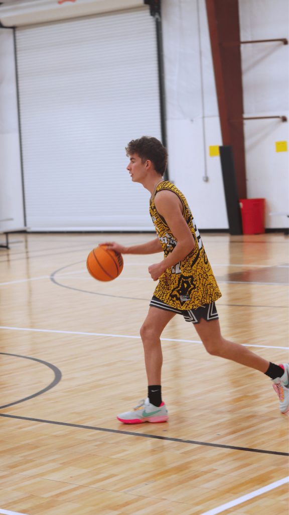 Dribbling basketball in Dunk Ball Basketball League